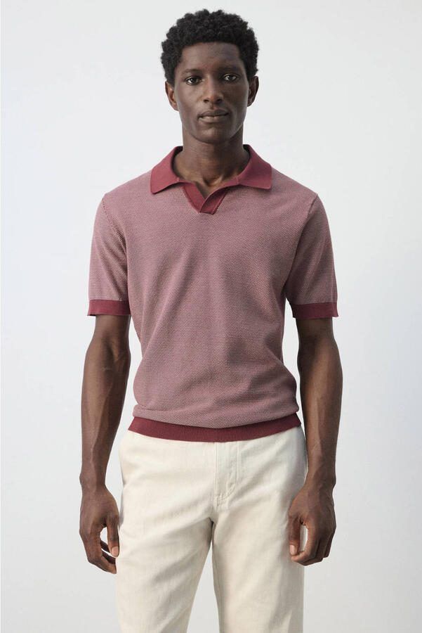 Mango Man regular polo donkerpaars