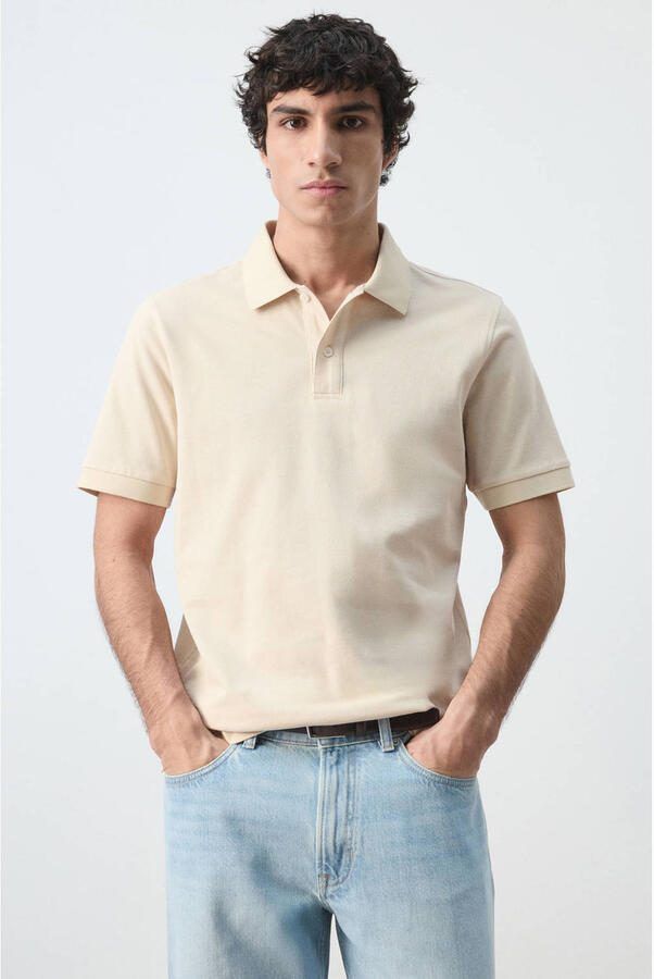 Mango Man regular polo ecru