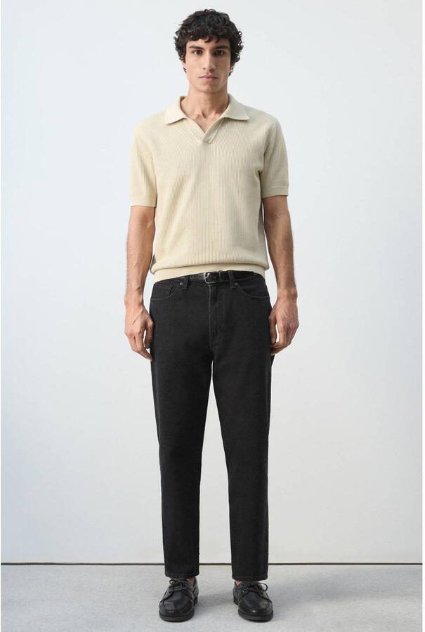 Mango Man regular polo gebreid beige - Foto 2