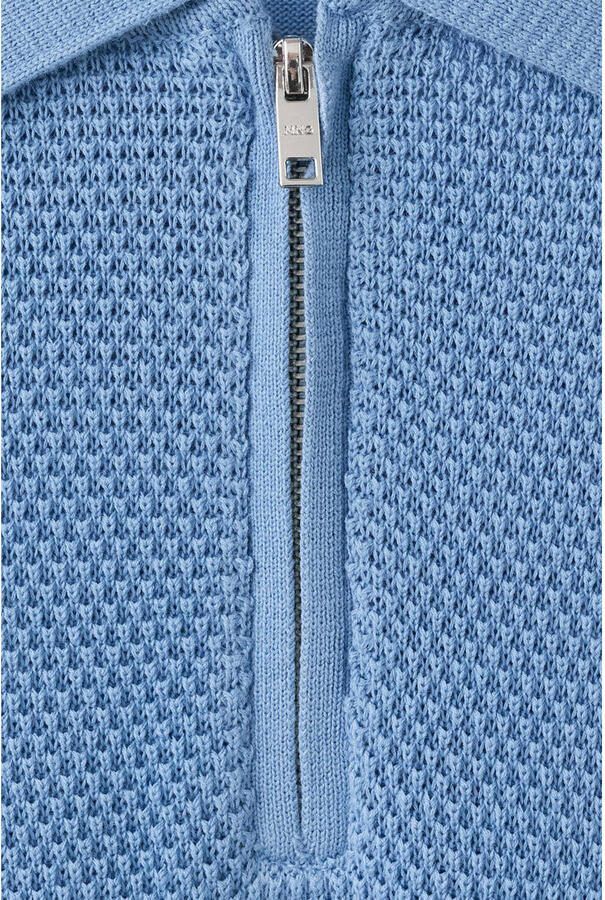 Mango Man regular polo gebreid blauw - Foto 2