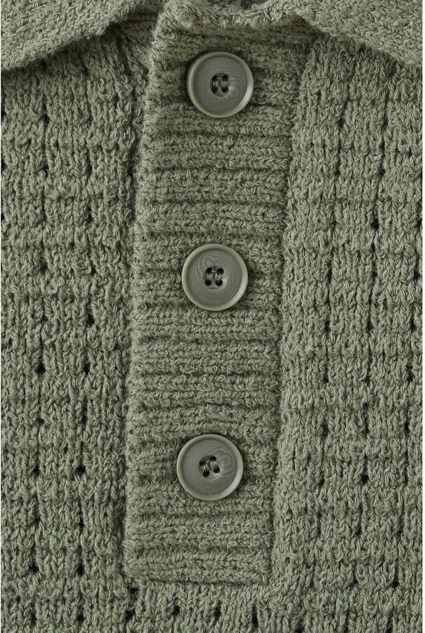 Mango Man regular polo gebreid groen - Foto 2