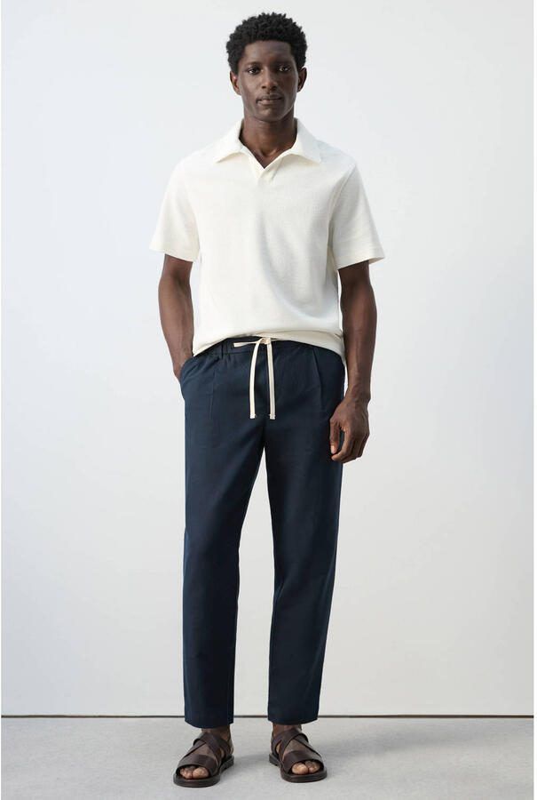 Mango Man regular polo gebreid wit - Foto 2