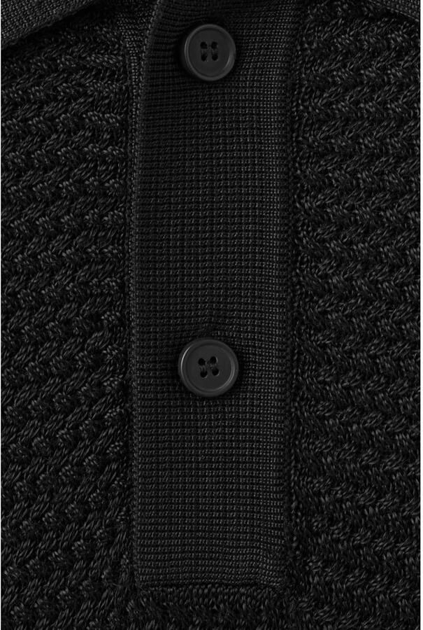 Mango Man regular polo gebreid zwart - Foto 2