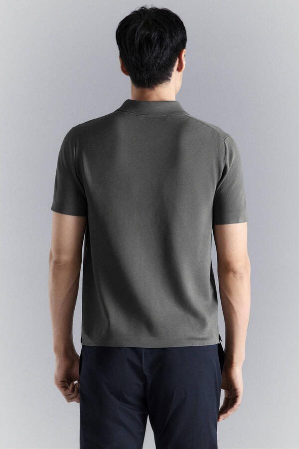 Mango Man regular polo grijs - Foto 3