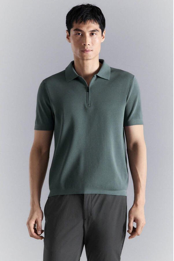 Mango Man regular polo groen