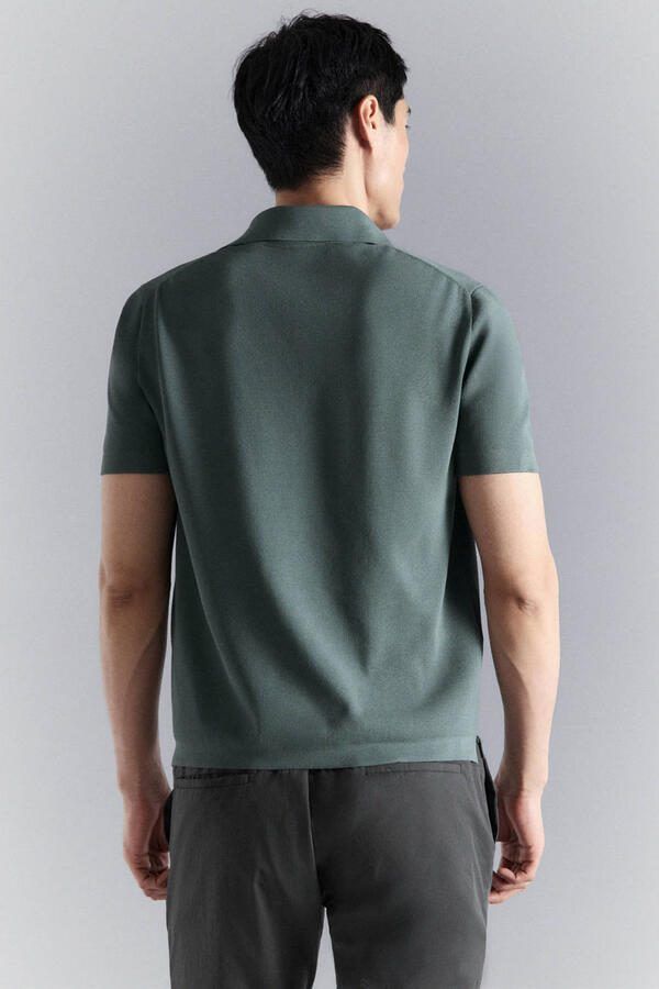 Mango Man regular polo groen - Foto 3