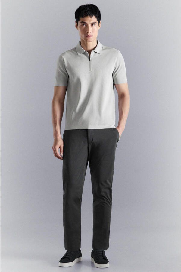 Mango Man regular polo lichtgrijs - Foto 2