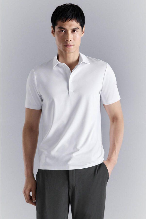 Mango Man regular polo wit