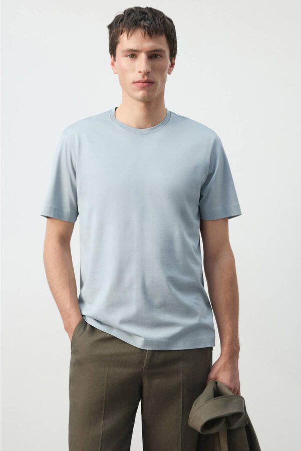 Mango Man regular T-shirt blauw