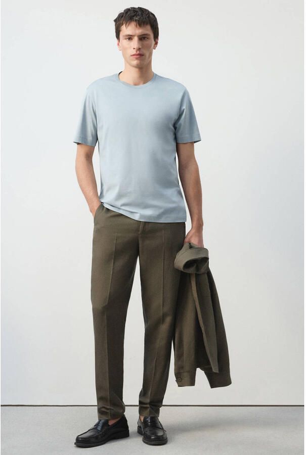 Mango Man regular T-shirt blauw - Foto 2