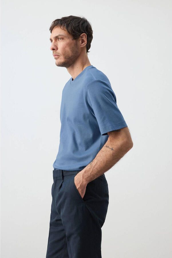 Mango Man regular T-shirt blauw - Foto 2