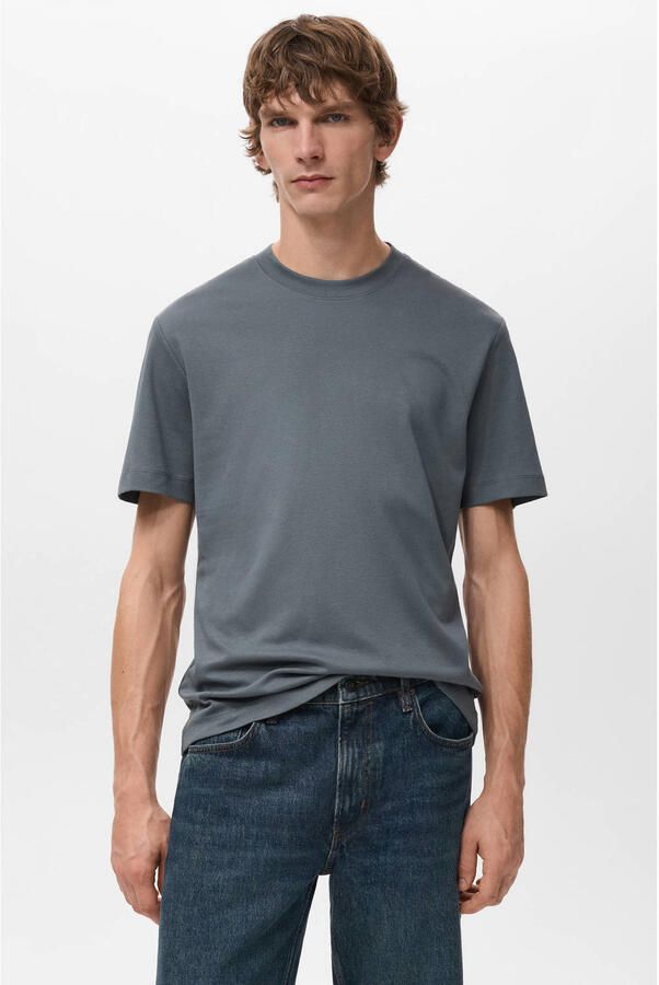 Mango Man regular T-shirt blauw