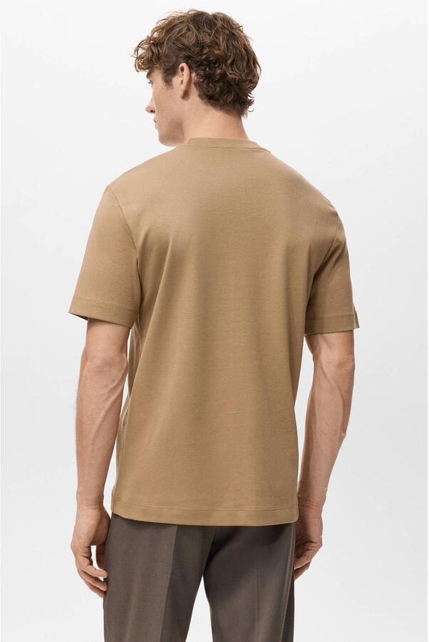 Mango Man regular T-shirt bruin - Foto 3