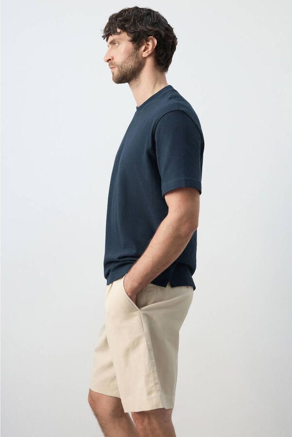 Mango Man regular T-shirt donkerblauw - Foto 2