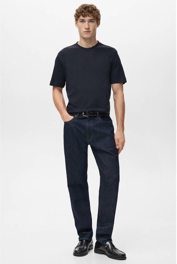 Mango Man regular T-shirt donkerblauw - Foto 2