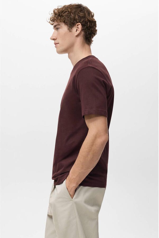 Mango Man regular T-shirt donkerrood - Foto 3