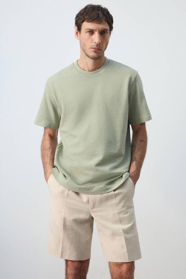 Mango Man regular T-shirt groen