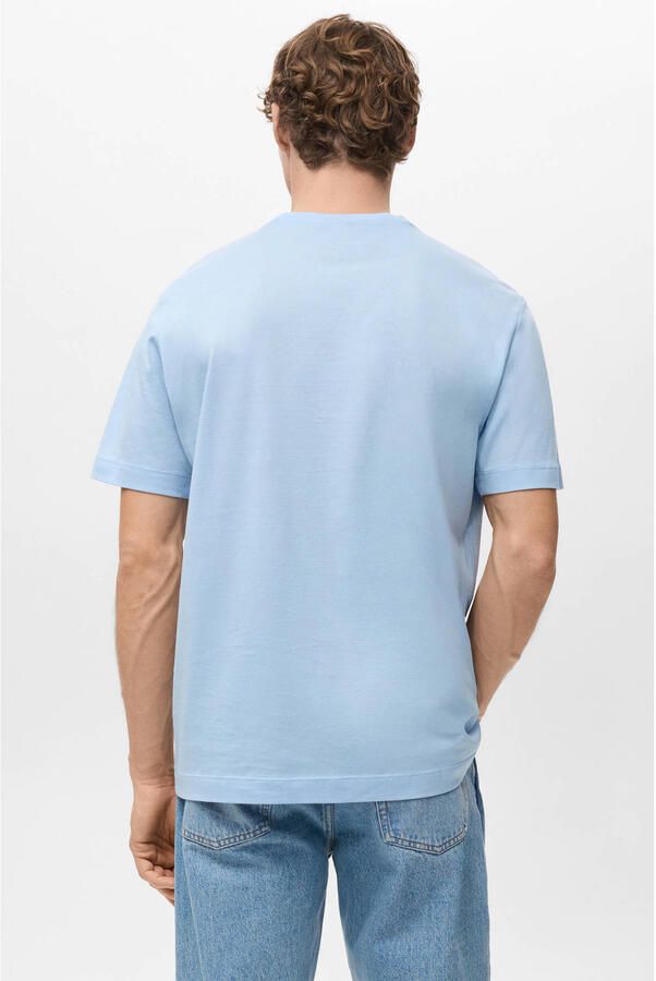 Mango Man regular T-shirt lichtblauw - Foto 3