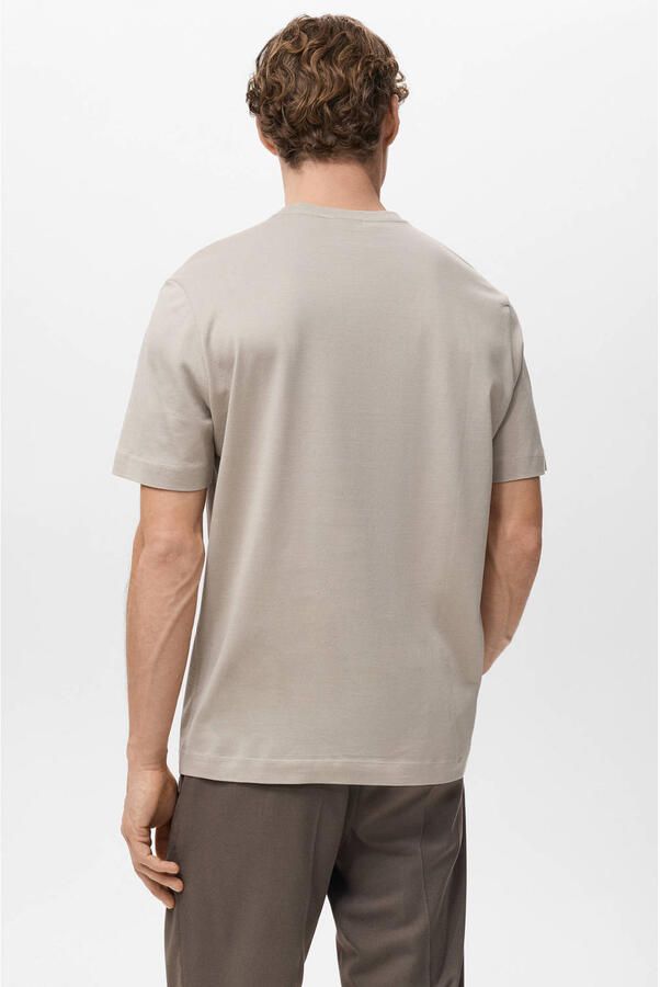 Mango Man regular T-shirt lichtbruin - Foto 2