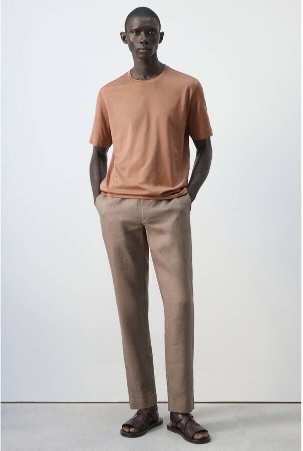 Mango Man regular T-shirt oranje - Foto 2