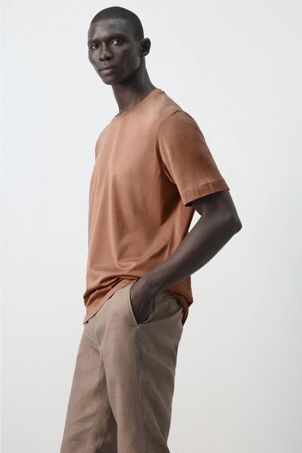 Mango Man regular T-shirt oranje - Foto 3