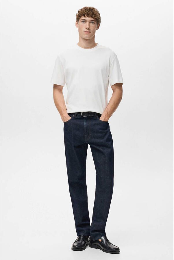 Mango Man regular T-shirt wit - Foto 3