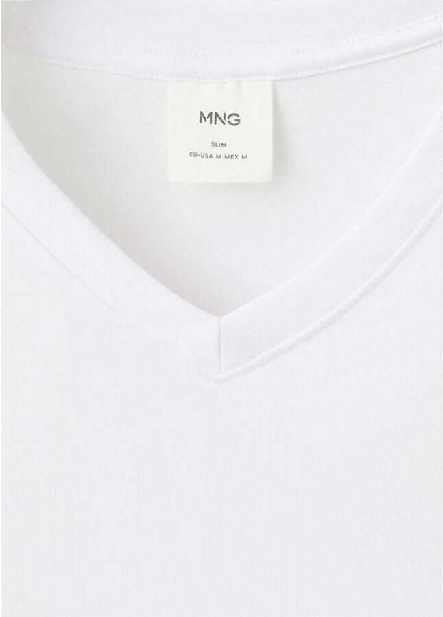 Mango Man regular T-shirt wit - Foto 2