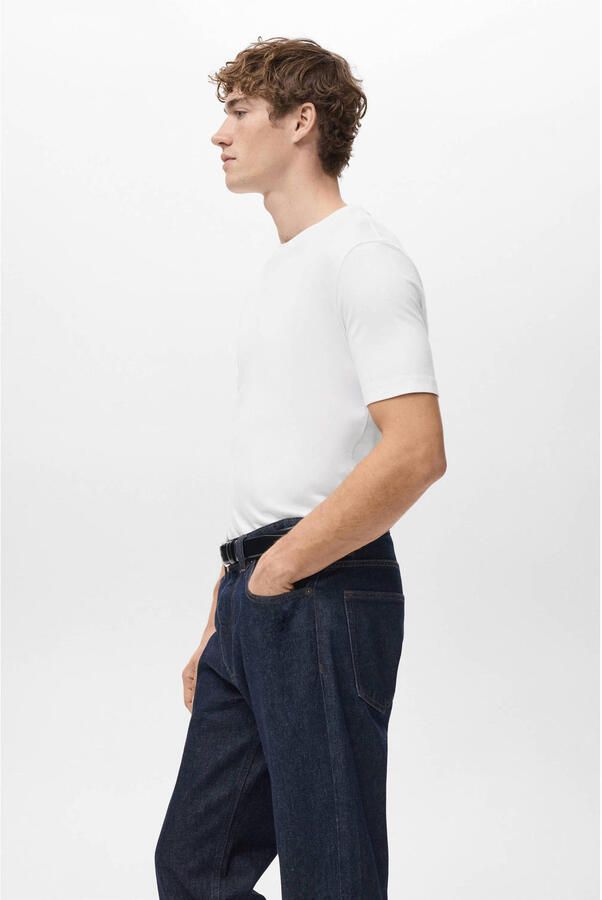 Mango Man regular T-shirt wit (set van 2) - Foto 2