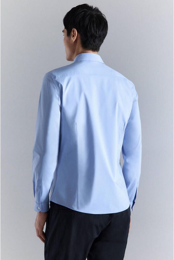 Mango Man regular zakelijk overhemd blauw - Foto 3