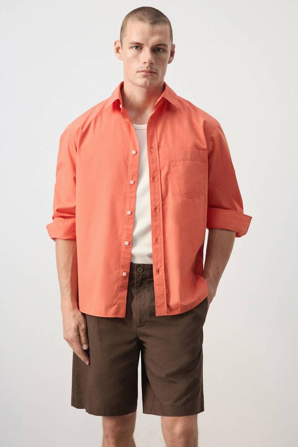 Mango Man relaxed fit overhemd oranje
