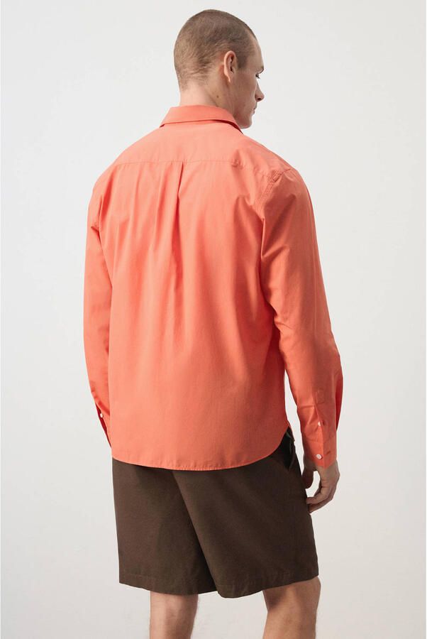 Mango Man relaxed fit overhemd oranje - Foto 3