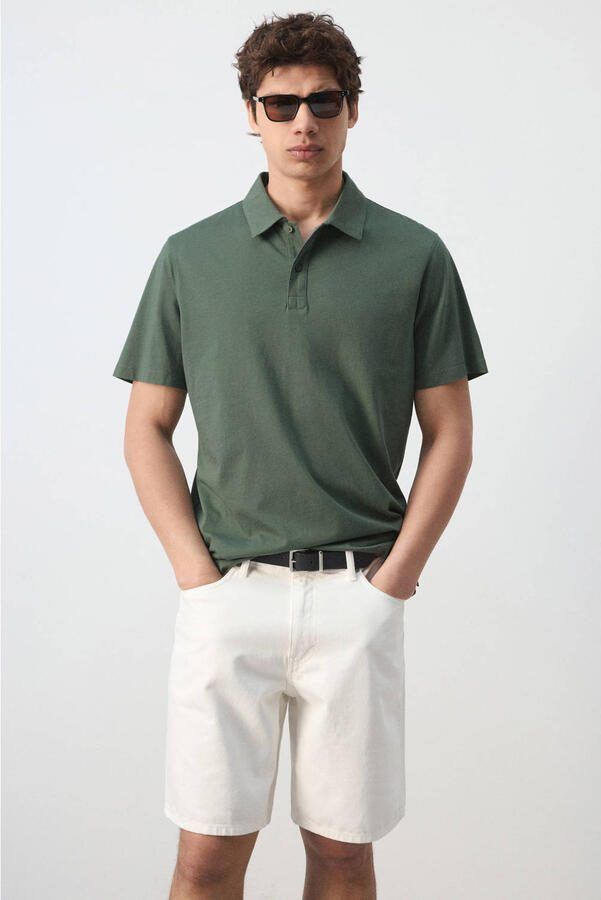 Mango Man relaxed fit polo groen