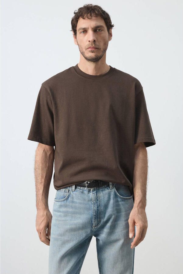 Mango Man relaxed fit T-shirt bruin