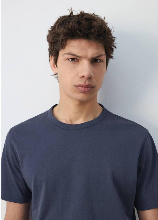 Mango Man relaxed fit T-shirt donkerblauw - Foto 3