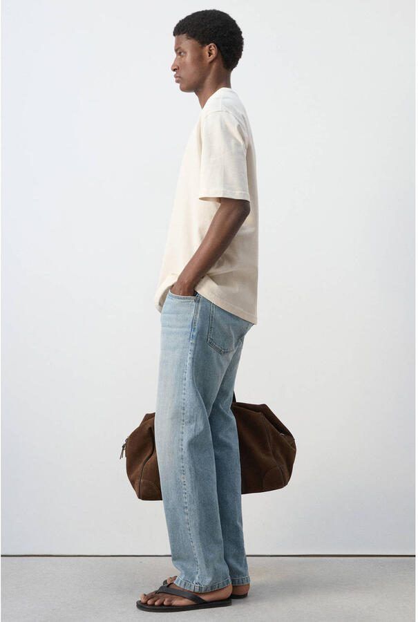 Mango Man relaxed fit T-shirt lichtbeige - Foto 2