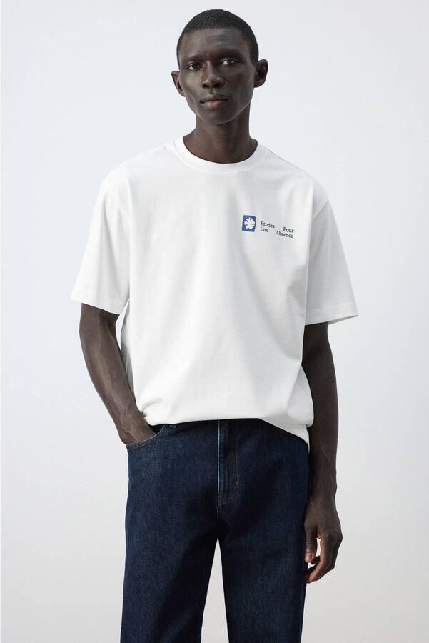 Mango Man relaxed fit T-shirt met backprint wit