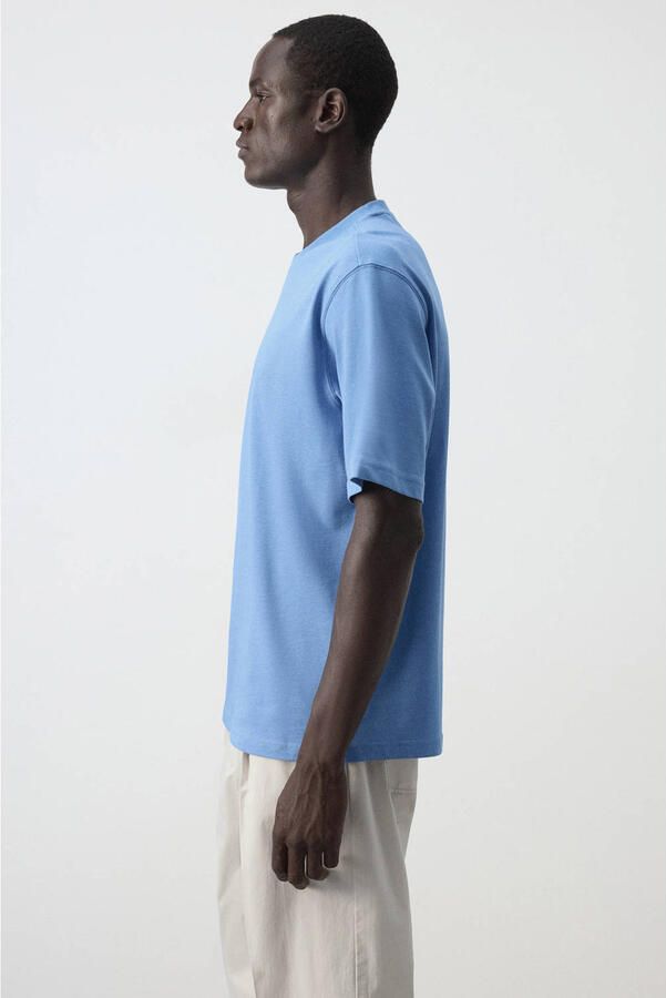 Mango Man relaxed fit T-shirt middenblauw - Foto 2