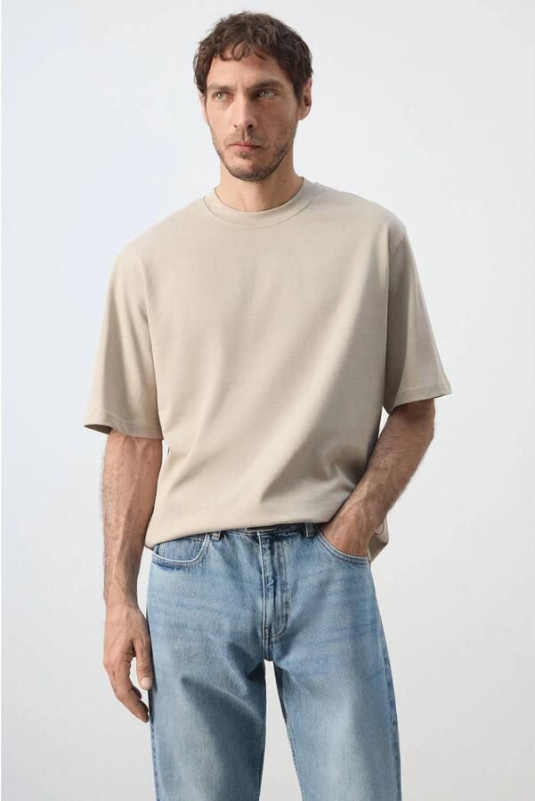Mango Man relaxed fit T-shirt pastelbruin