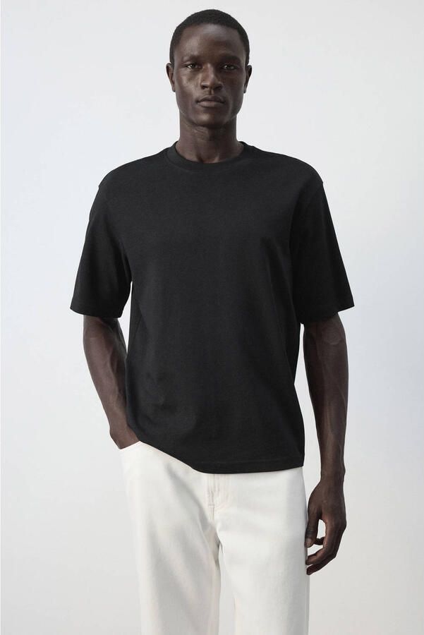 Mango Man relaxed fit T-shirt zwart
