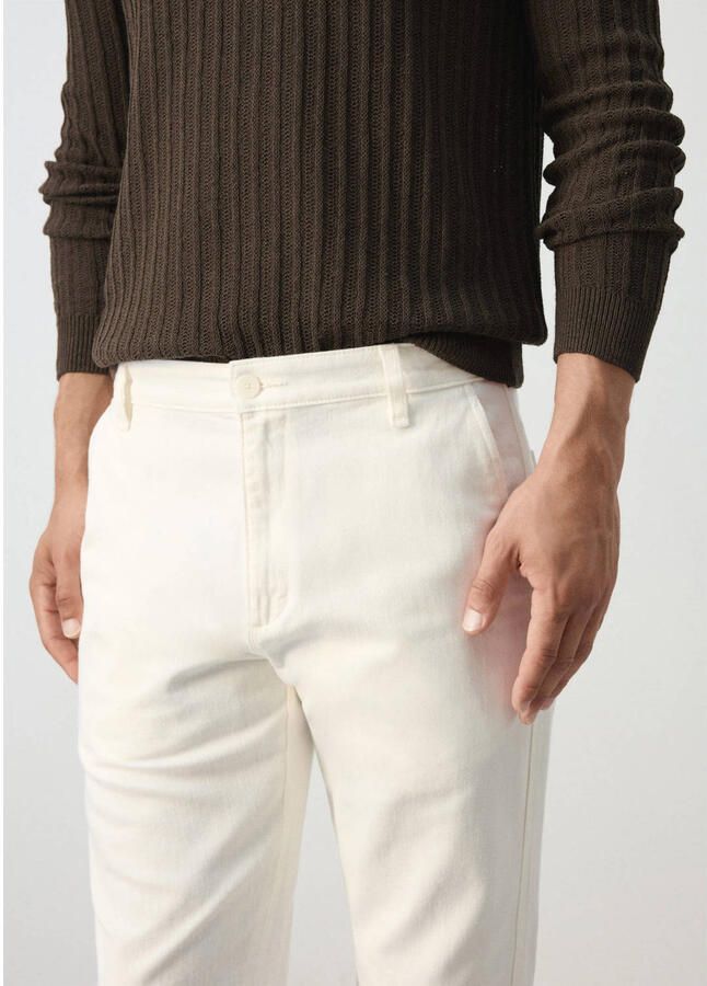 Mango Man relaxed fit tapered jeans naturel wit