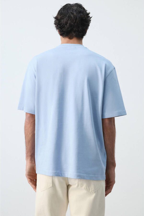 Mango Man relaxed T-shirt blauw - Foto 2