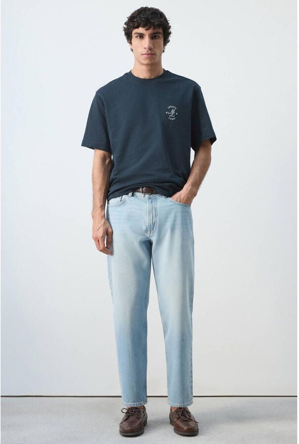 Mango Man relaxed T-shirt donkerblauw - Foto 2