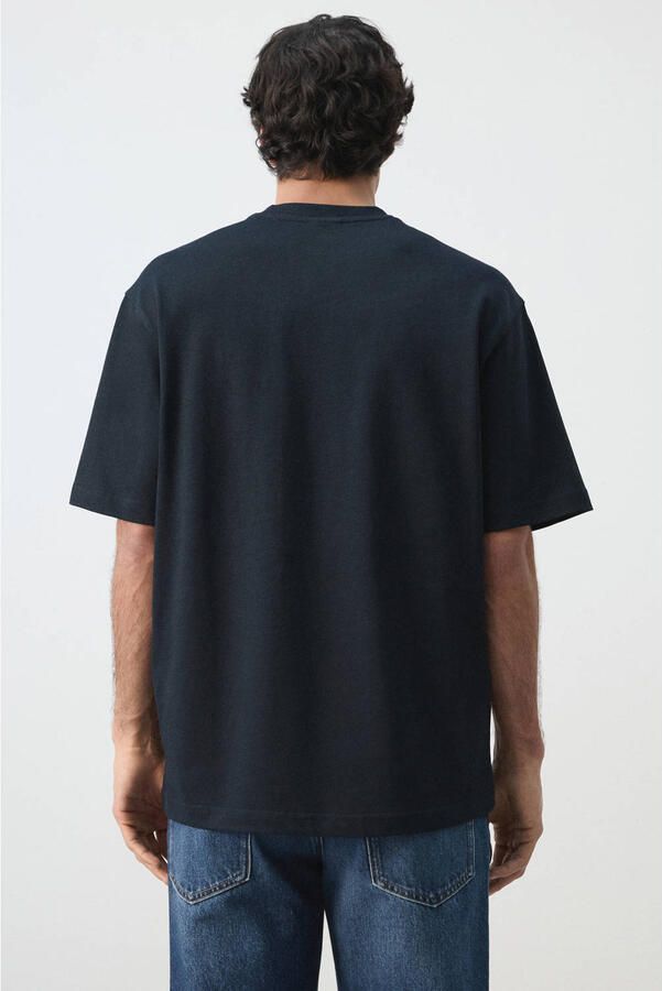 Mango Man relaxed T-shirt donkerblauw - Foto 2
