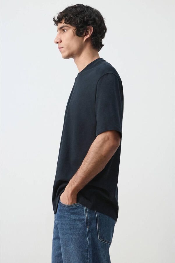 Mango Man relaxed T-shirt donkerblauw - Foto 3