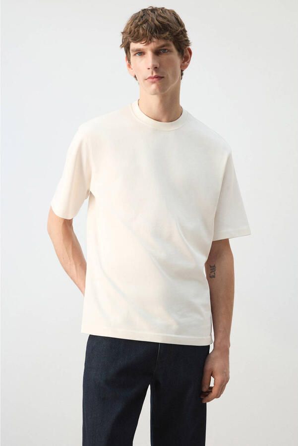 Mango Man relaxed T-shirt ecru