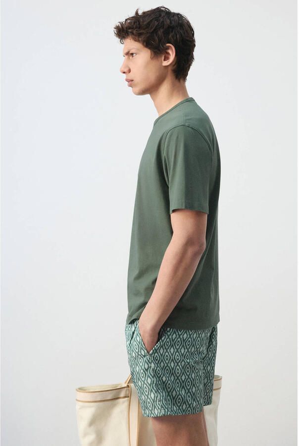 Mango Man relaxed T-shirt groen - Foto 2