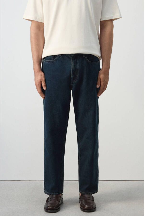 Mango Man Sammy regular fit cropped jeans blauw