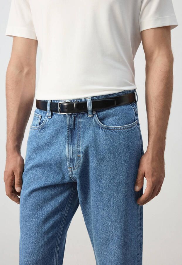 Mango Man Sammy tapered cropped jeans blauw - Foto 3