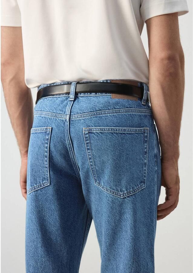 Mango Man Sammy tapered cropped jeans blauw - Foto 2