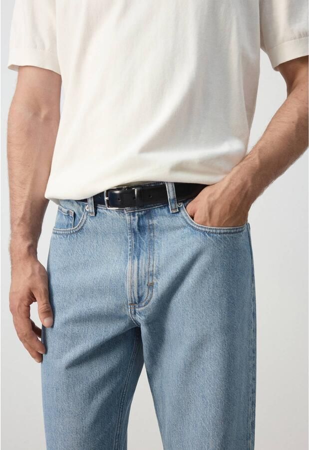 Mango Man Sammy tapered cropped jeans blauw - Foto 3